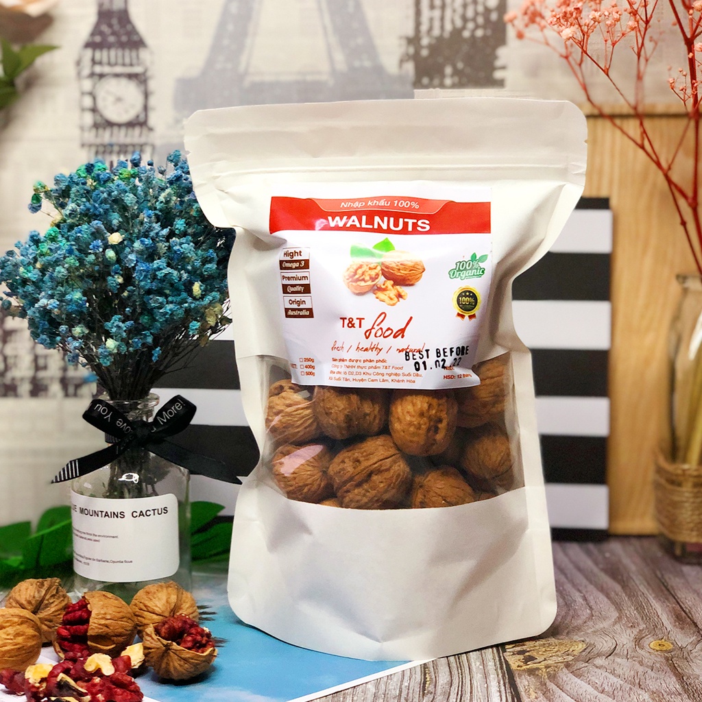 Óc Chó Đỏ Hartley Mỹ 500g nguyên vỏ - Hàng Nhập Khẩu Thượng Hạng [Tặng Kìm Tách Vỏ]  Dinh dưỡng HANI FOOD