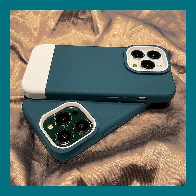 Ốp Điện Thoại Silicon Kết Hợp Màu Trắng Và Xanh Lá Dành Cho IPhone 12 13 11 Pro Max X Xs Max Xr 7 8 Plus
