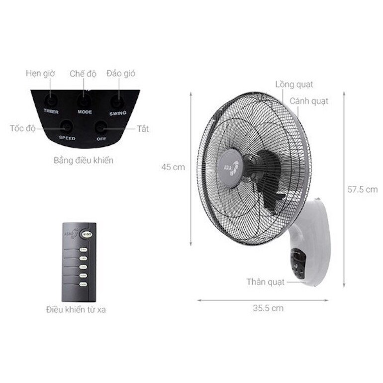 QUẠT TREO TƯỜNG ASIA VY377290.
