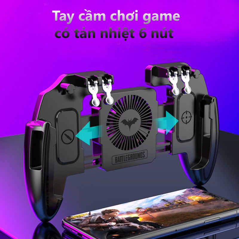 Tay cầm chơi game PUBG có tản nhiệt tối ưu 6 ngón cho điện thoại