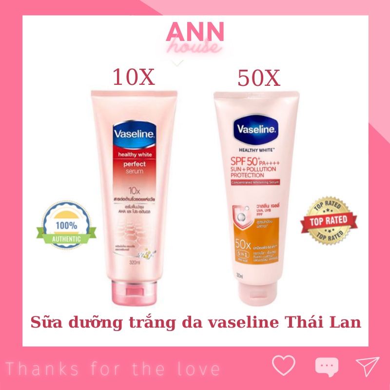 [CHUẨN THÁI ] Kem dưỡng trắng da Vaseline 10x/50x Healthy White Perfect Serum 5.0 mua tại store Thái.