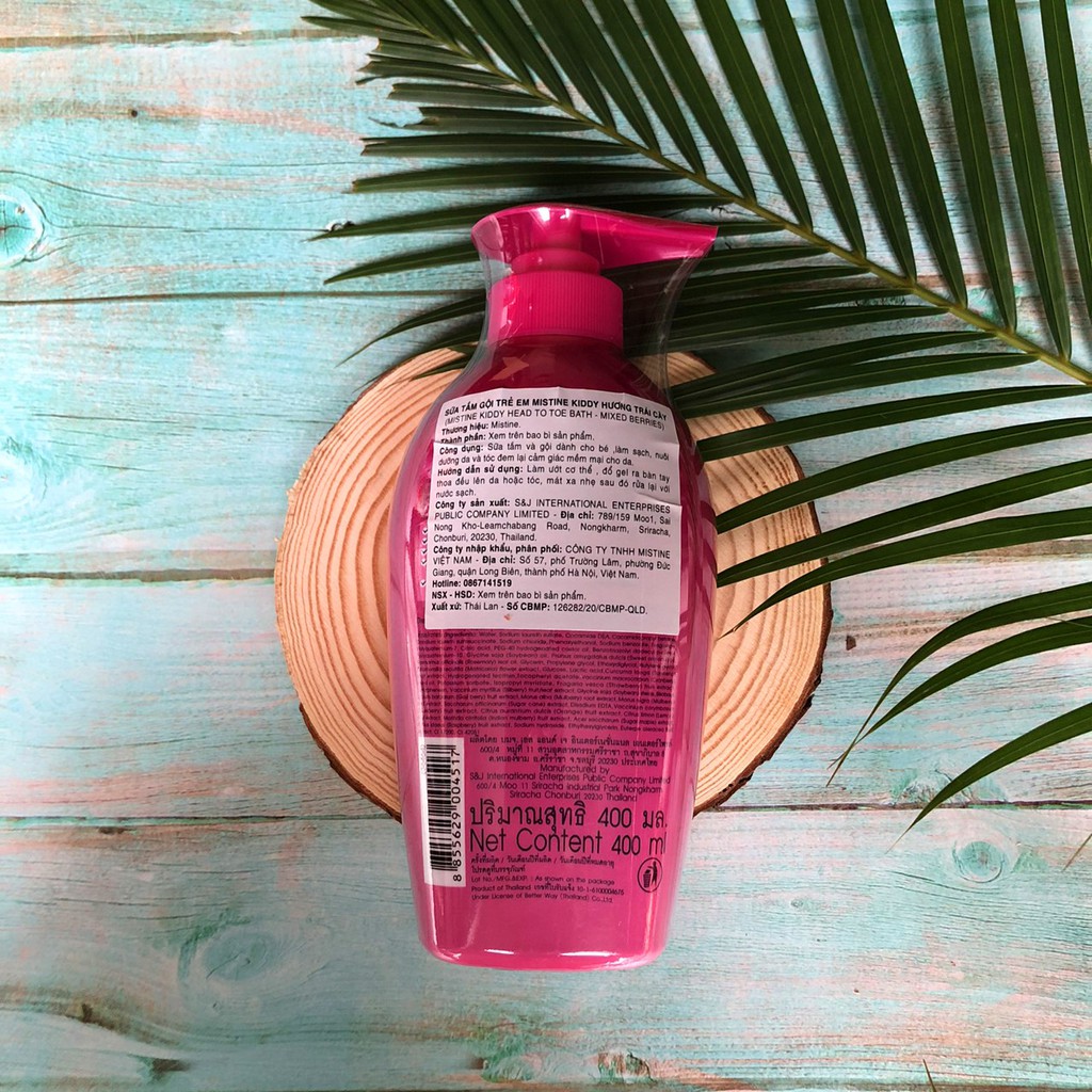 SỮA TẮM GỘI TOÀN THÂN TRẺ EM HƯƠNG TRÁI CÂY MISTINE HEAD TO TOE BATH MIXED  BERRIES - 400ml