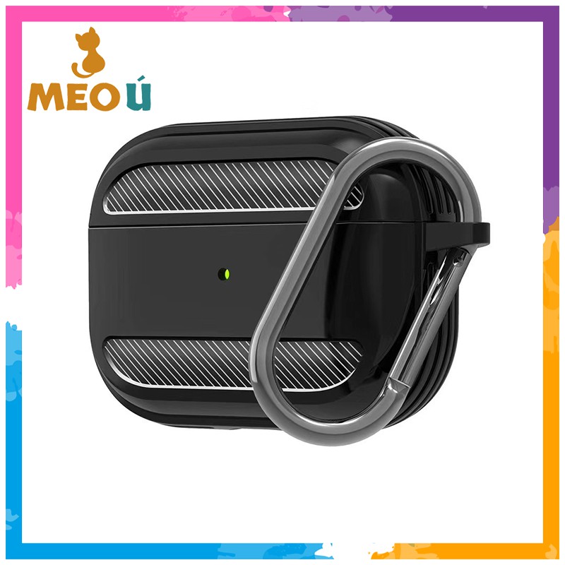 Case airpod 3 Vân Carbon dành cho Airpods 1/2/3/Pro, Case airpod pro chống sock, ốp bảo vệ tai nghe - Mèo Ú