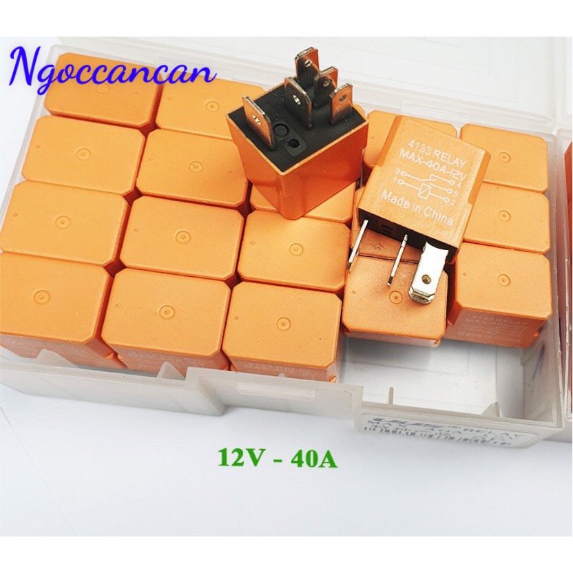 Hộp 20 Rơ Le Điều Hòa Ô Tô 5 Chân 12V 40A hoặc 24V 40A Màu Cam