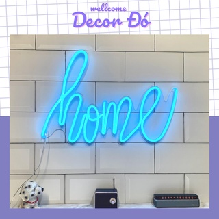 Đèn Neon | Chữ Home | KT 39x22cm | tặng Miếng Dán , tặng ADAPTER , tặng 1,5m Dây Điện Tàng Hình |
