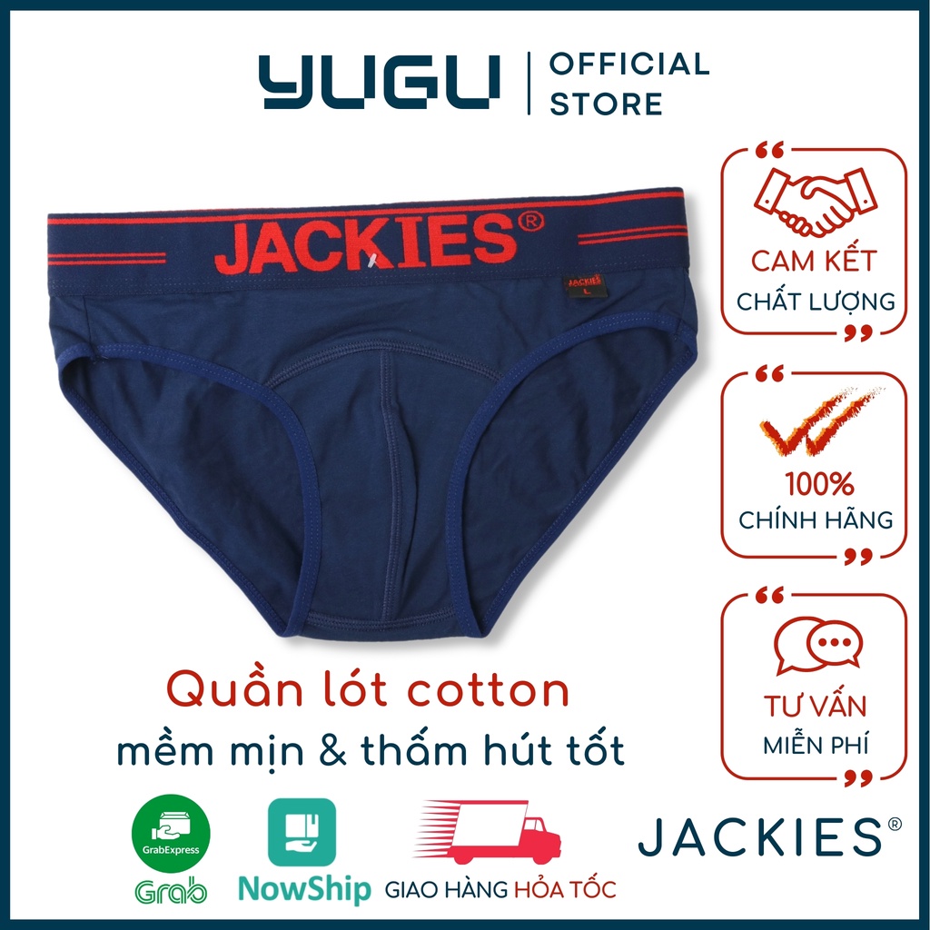 Quần sịp nam cao cấp cotton JACKIES Bn01 chính hãng Việt Nam -YUGU- Quần lót tam giác nam 40kg - 90kg, 1 chiếc, che tên