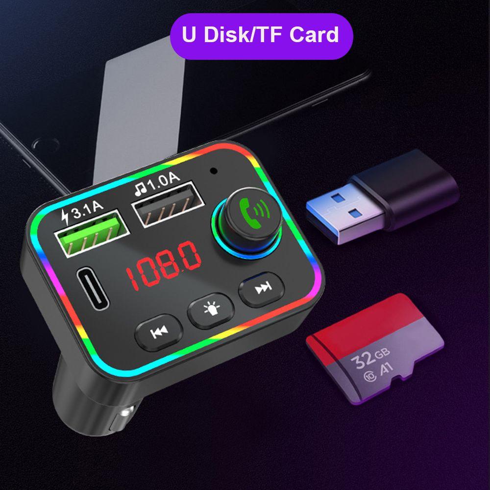 Bộ Sạc Nhanh 2 Cổng USB Tích Hợp Máy Nghe Nhạc MP3 FM / Radio Nhiều Màu Sắc Dành Cho Xe Hơi