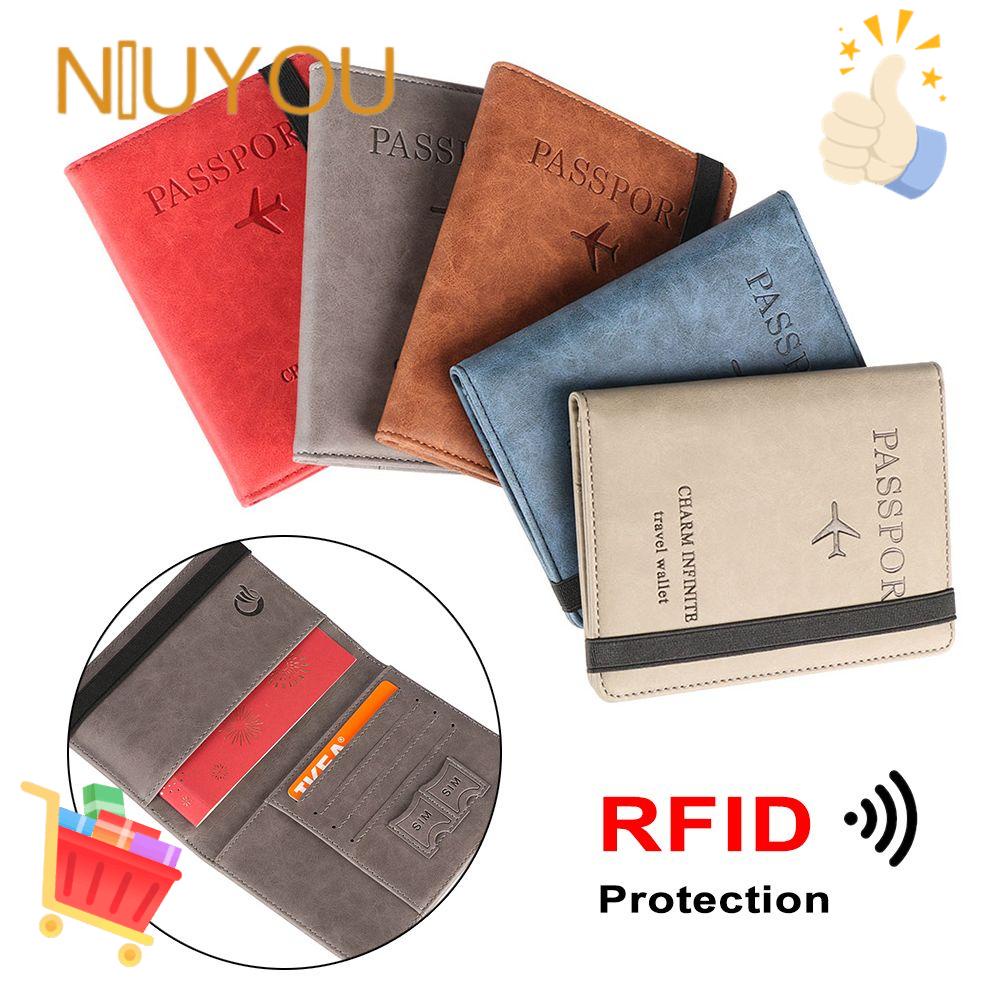 Ultra-thin Passport Holder Portable Multi-function Leather Credit Card RFID Wallet