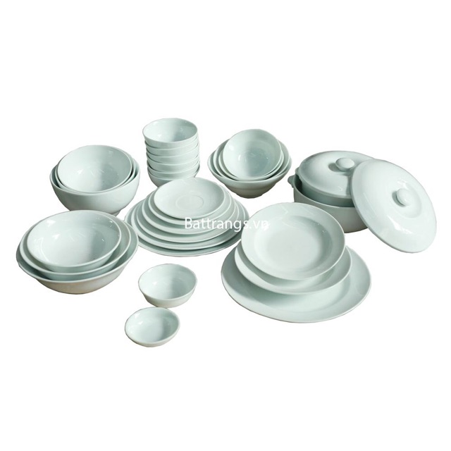 Set bộ đồ ăn màu trắng 29 món