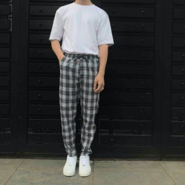 Nhiều mẫu - Quần baggy caro nam nữ kèm ảnh thật