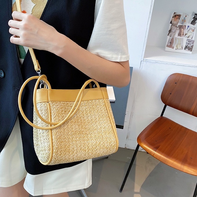 Túi Poly Bucket phối da đeo chéo đeo vai - Mẫu mới - New Arrial