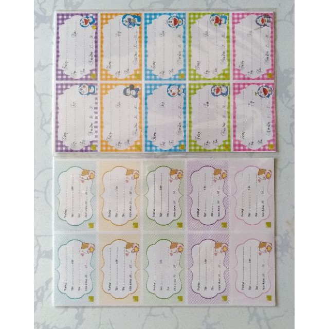 Combo 100 nhãn vở học sinh có keo dán