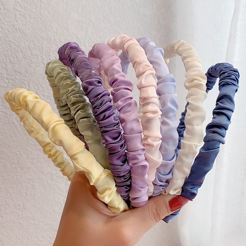 Băng Đô Cài Tóc Chống Trượt Màu Trơn Thời Trang Mùa Hè Dễ Thương