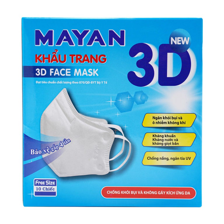 Khẩu trang Mayan 3D Người lớn (hộp 10 chiếc) | WebRaoVat - webraovat.net.vn