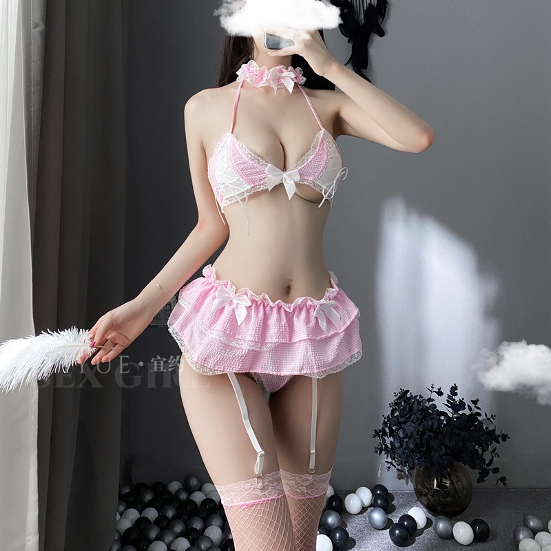 Đồ ngủ sexy nữ bikini 3 mảnh cao cấp kèm quần lọt khe gợi cảm monly8312
