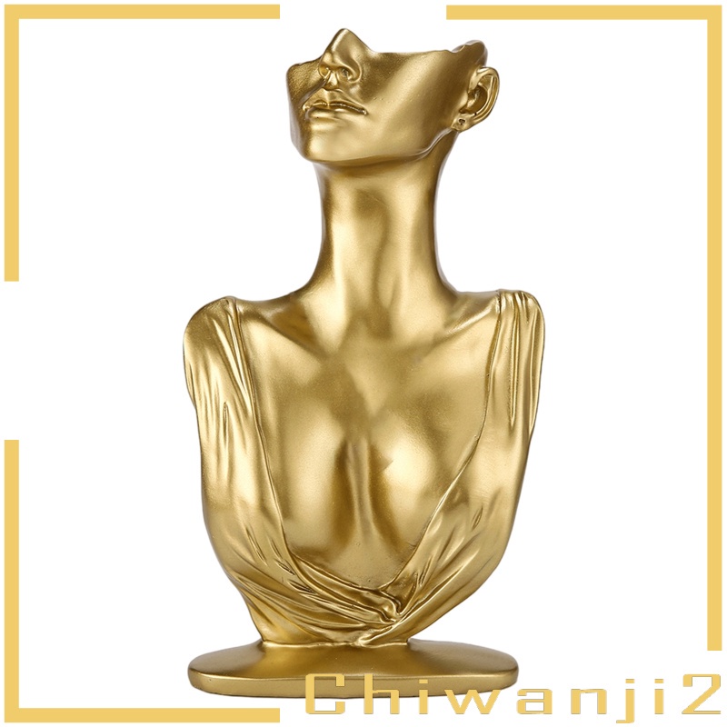 Mô Hình Đầu Ma Nơ Canh Màu Vàng Có Giá Đỡ Trưng Bày Trang Sức Chiwanji2