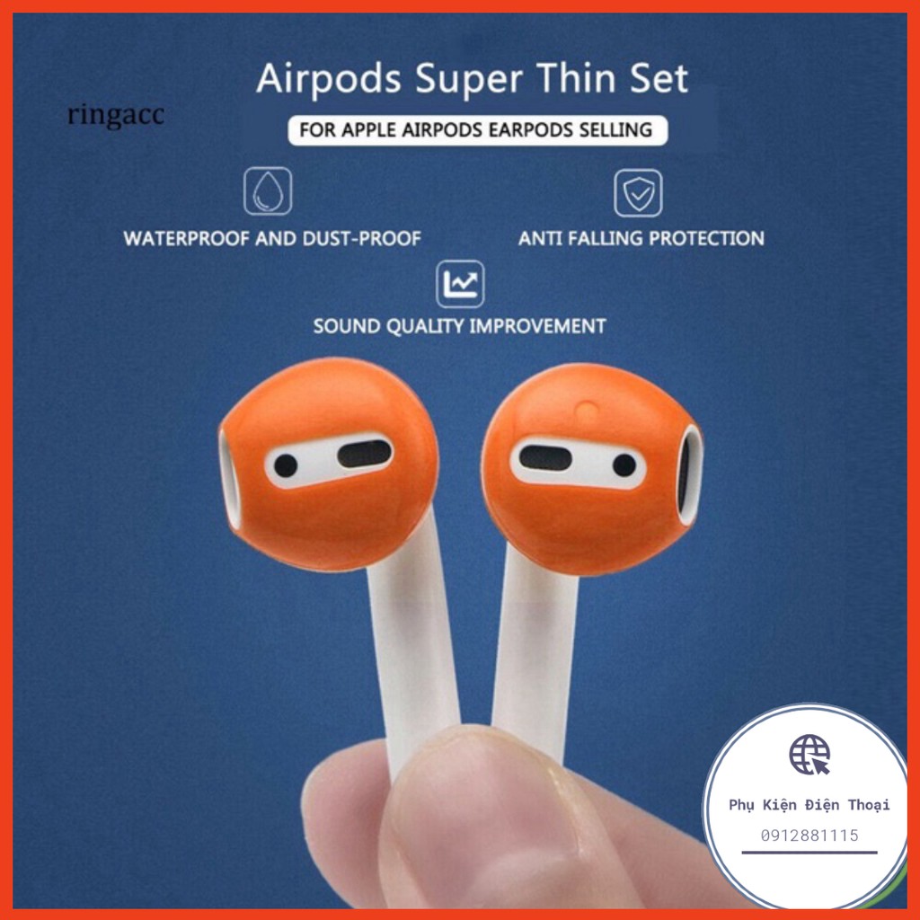 🍀 Bộ 2 Cặp Nút Đệm Tai Bằng Silicon Chống Trơn Trượt , chống bẩn Cho Tai Nghe Airpods 1 2 i11, i12... ⚡Phụ Kiện Điện Th