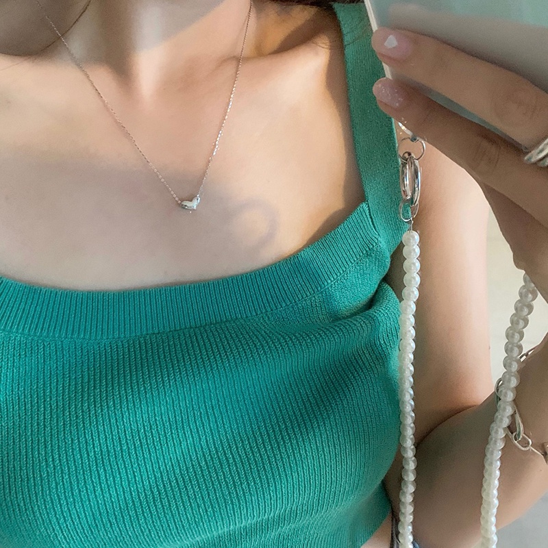 Dây chuyền 19A1168 bạc mặt hình trái tim độc đáo sang trọng thời trang tinh tế nhẹ nhàng dễ phối đồ đơn giản