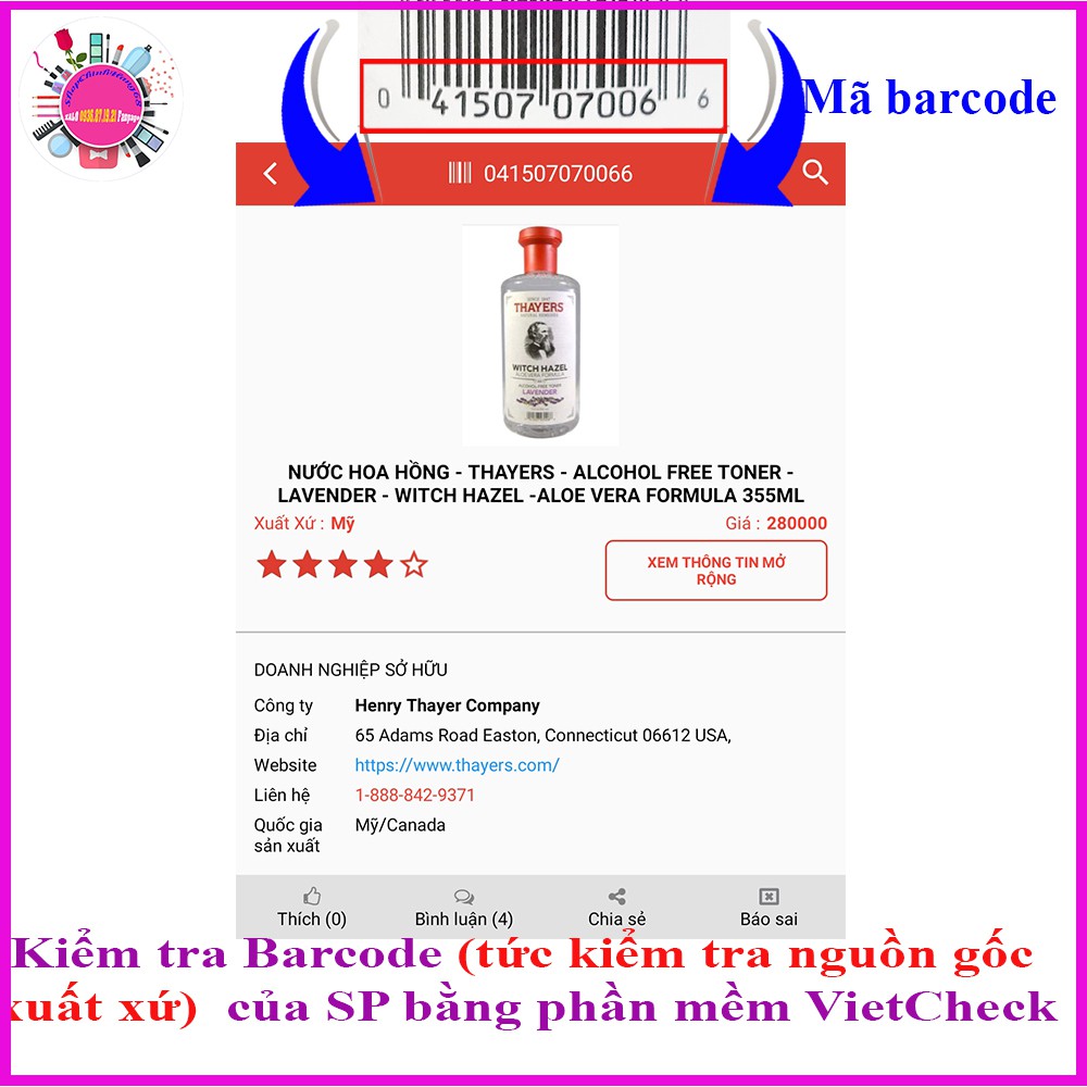 NƯỚC HOA HỒNG KHÔNG CHỨA CỒN THAYERS ALCOHOL FREE WITCH HAZEL TONER | BigBuy360 - bigbuy360.vn