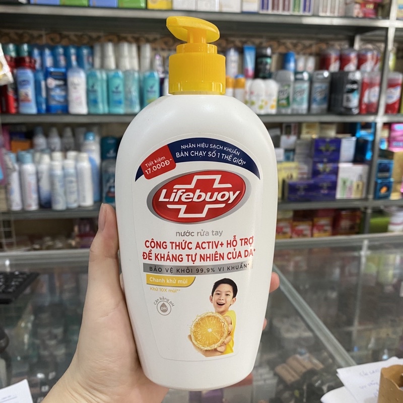 Nước rửa tay Lifebuoy Hương cam chanh cho tay làm bếp 180g