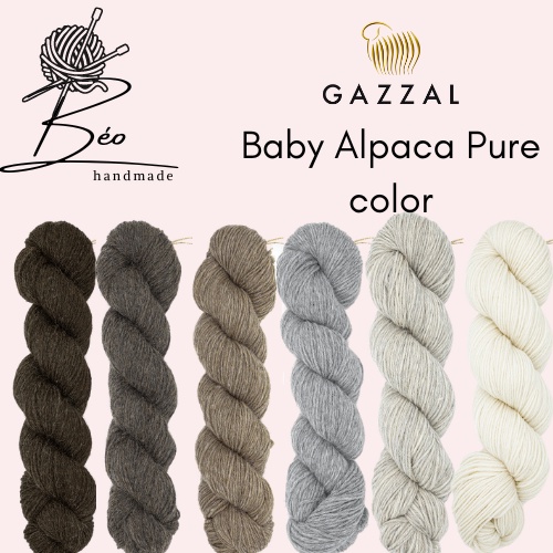Cuộn len lông cừu pha lạc đà không nhuộm Gazzal Baby Alpaca Pure Color