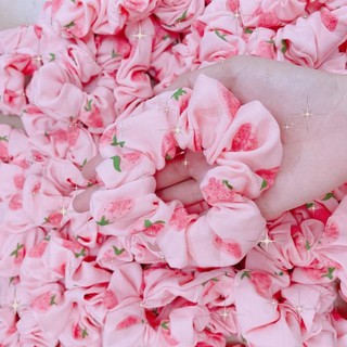 Srunchies Hoạ Tiết Quả Đào Siêu Xinh, Cột Tóc Vải, Srunchies xinh (Pkt.Shop )