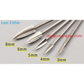 Đầu khắc gỗ 3 khía trục 3mm