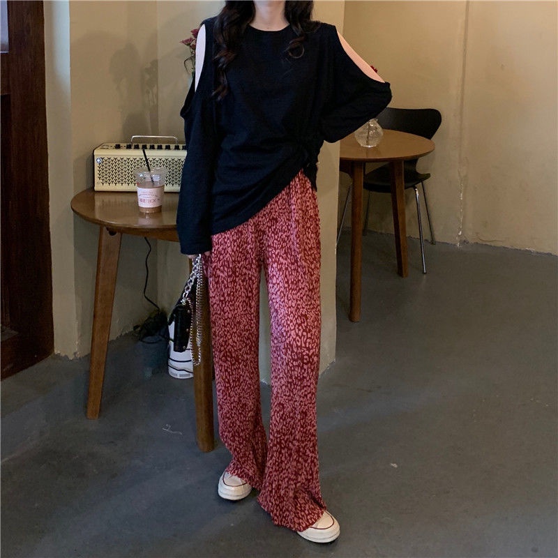 Quần dài ống rộng họa tiết da báo năng động sành điệu dành cho nữ