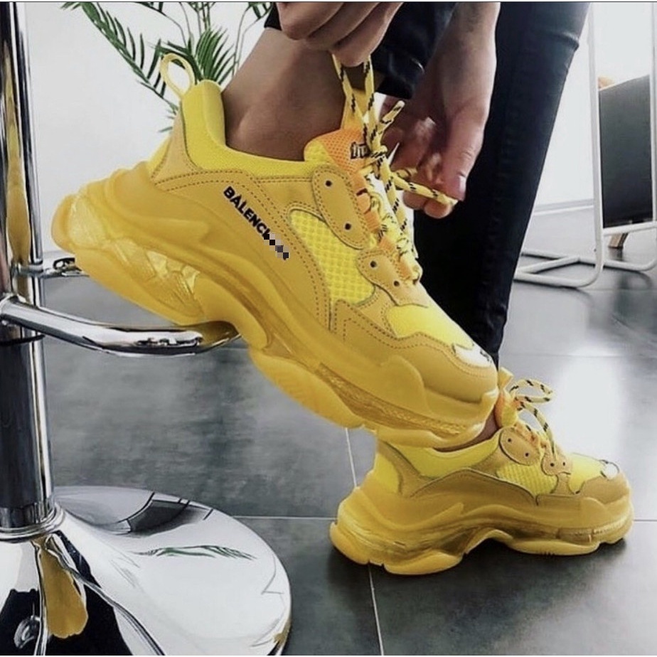 GIẦY THỂ THAO Sneaker Nam Nữ TRIPLE S ĐẾ KHÍ Vàng