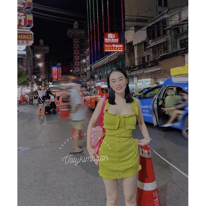 VÁY 2 DÂY BÈO 2 TÚI NGỰC NHIỀU MÀU