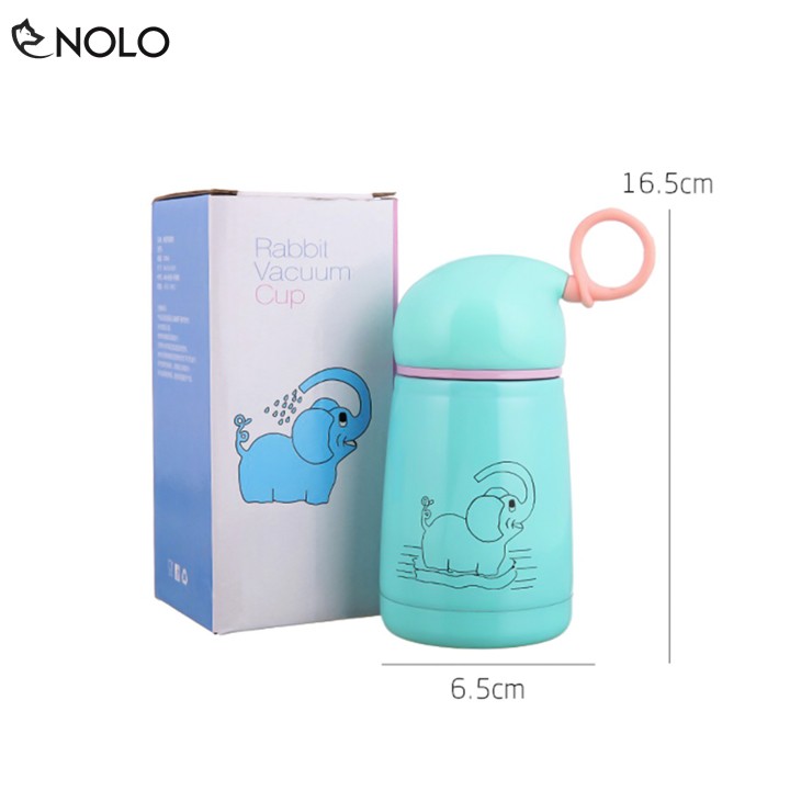 Bình Nước Chú Voi Dung Tích 300ml Ruột Inox 304 Chống Gỉ Sét Có Quai Xách