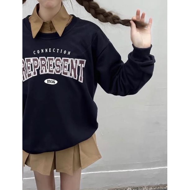 Áo sweater Ulzzang Streetwear Hàn Quốc, áo nỉ da cá cao cấp