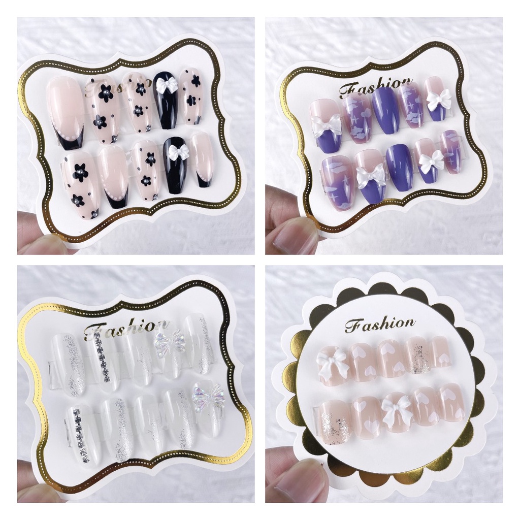 Bộ 24 Móng Tay Giả Dài Kèm Keo Mẫu Mới