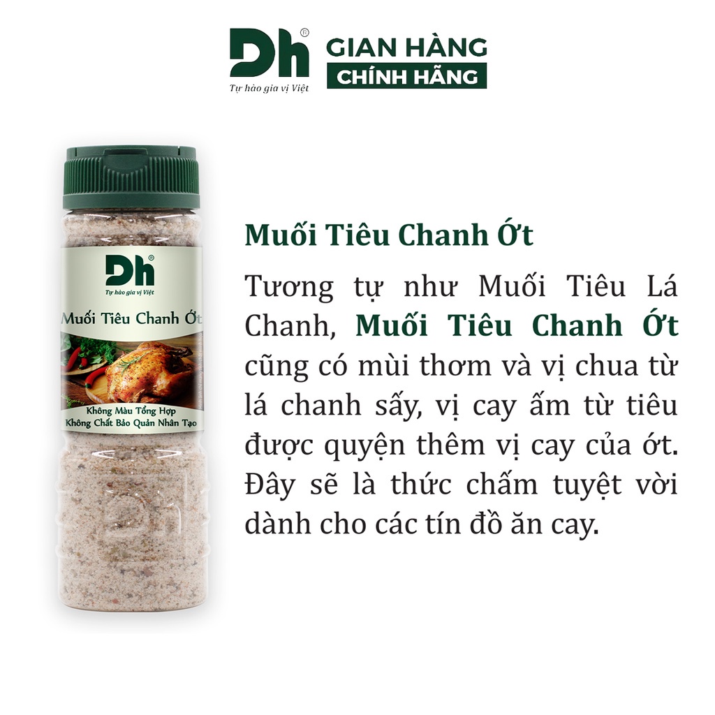 Muối tiêu chanh ớt DH Foods gia vị chấm hoa quả chế biến thực phẩm loại 1 thơm ngon 50/120gr - DHMTN54