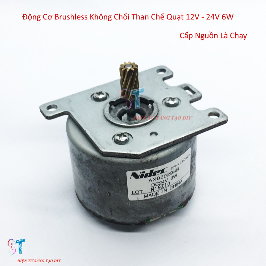 Động Cơ Brushless Không Chổi Than Chế Quạt 17V - 24V 6W Cấp Nguồn là Chạy