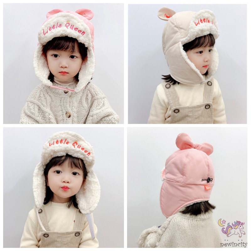 Nón nhung chụp tai xinh xắn phong cách mùa đông Hàn Quốc cho bé gái