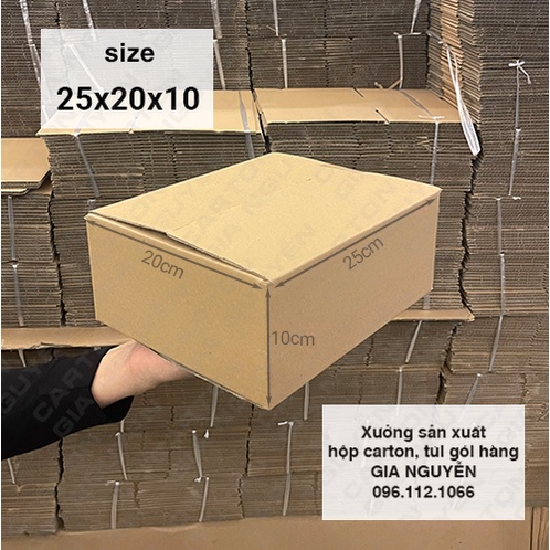 Combo 50 hộp carton 25x20x10 gói gấu bông nhỏ, giày dép, khăn choàng