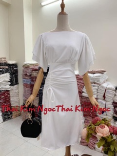 Đầm công sở dự tiệc maxi tay rũ rút thân