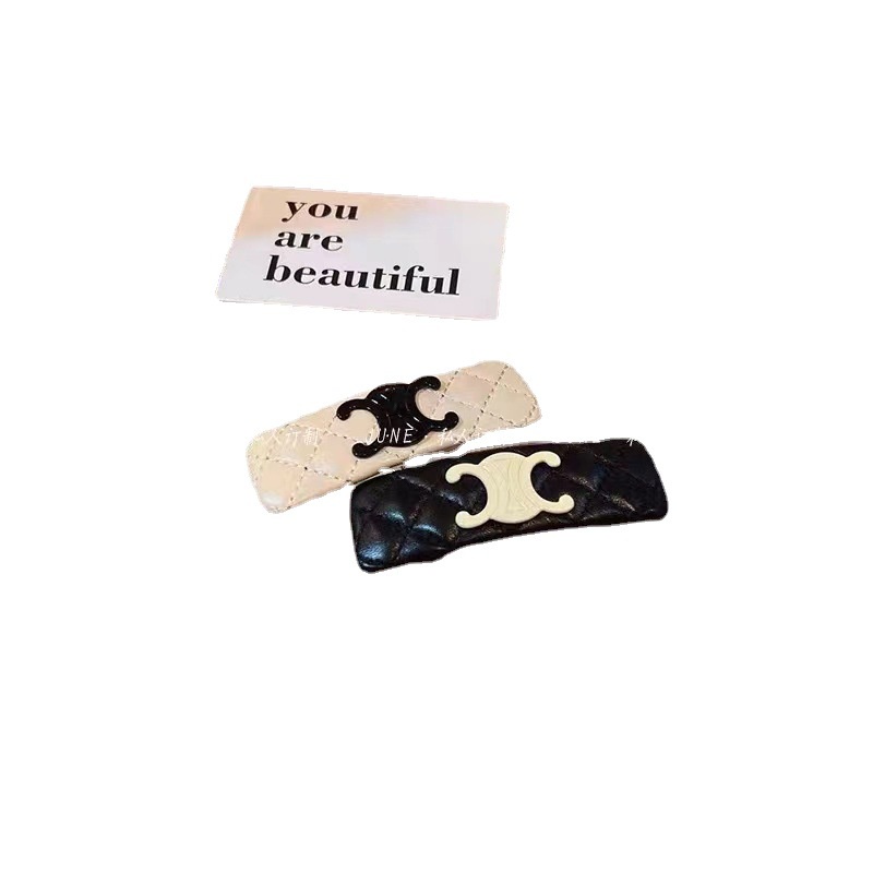 Kẹp Tóc Đính Kim Cương Giả Màu Trắng Đen Phong Cách Hàn Quốc