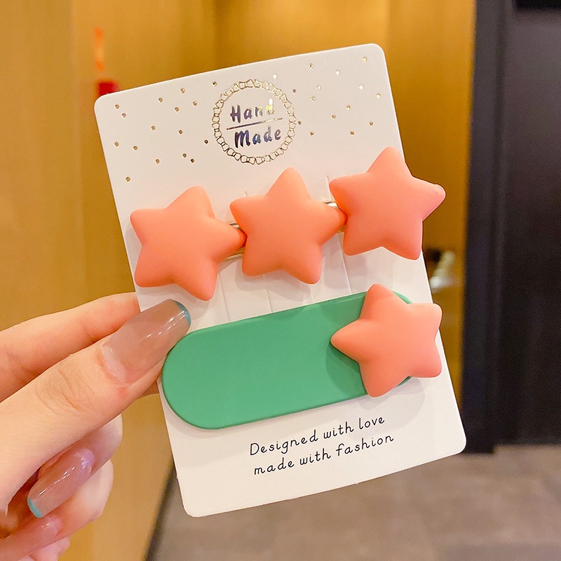 Bộ Kẹp Tóc Hình Ngôi Sao Nhỏ Xinh Xắn Thời Trang Hàn Quốc Cho Bé Gái