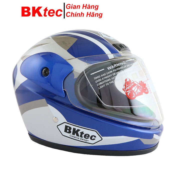 Mũ bảo hiểm full face cả đầu có kính chính hãng BKtec, nón bảo hiểm fullface cao cấp, mũ phượt