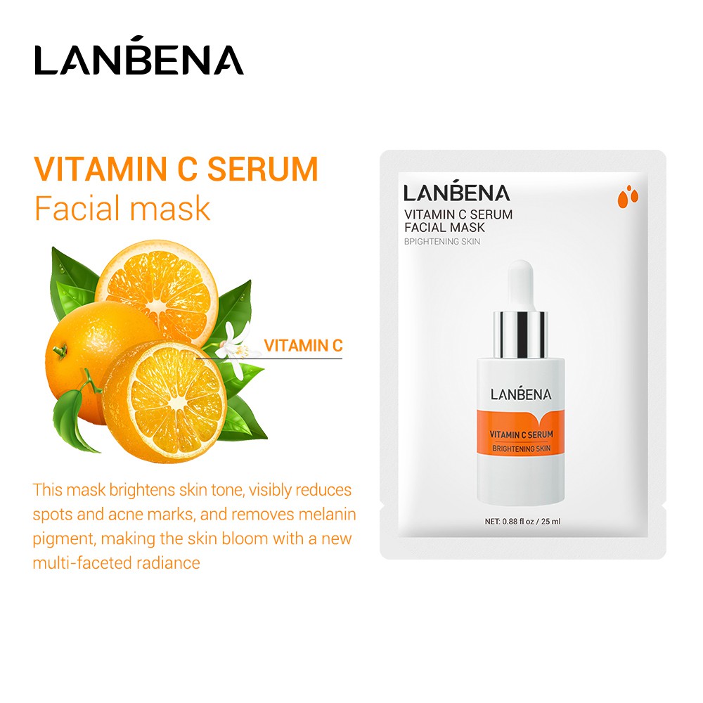 Mặt nạ Vitamin C LANBENA 25ml cấp ẩm và dưỡng trắng da | BigBuy360 - bigbuy360.vn
