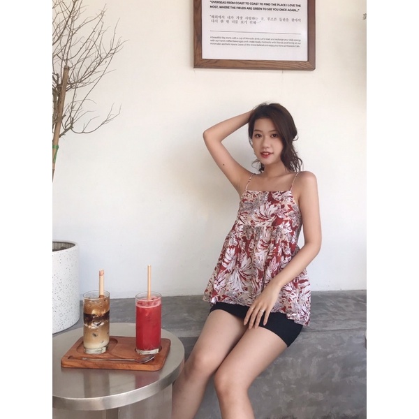ÁO BABYDOLL 2 DÂY/ BABYDOLL FLORAL TOP