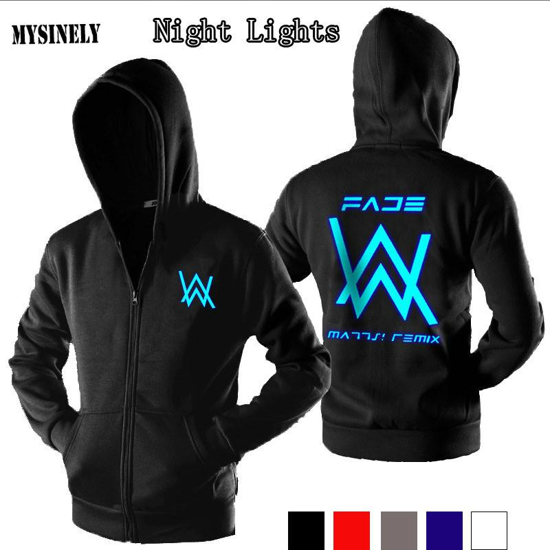 Áo khoác có dây kéo DJ Alan Walker Áo khoác ngoài dạ quang cho nam