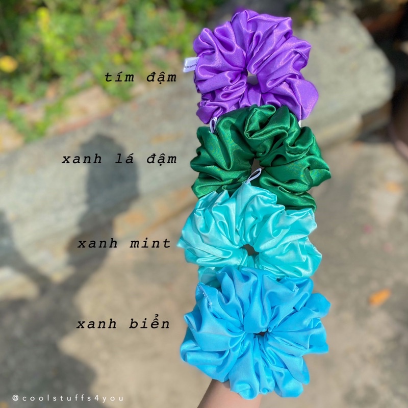 Buộc Tóc Scrunchies Lụa Mềm Mịn Size Trung