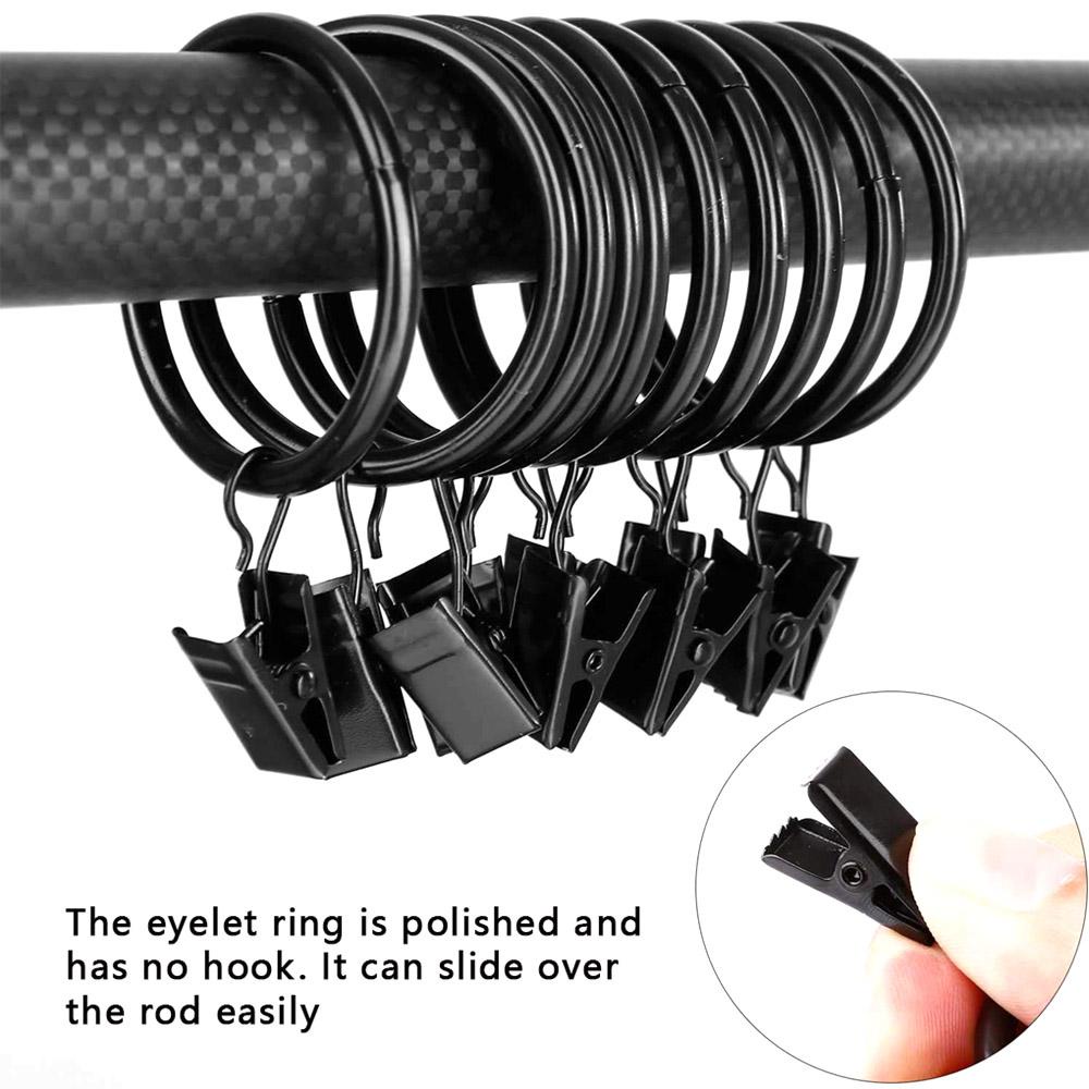 Set 20 Móc Treo Rèm Cửa Hình Tròn Tiếng Ồn Thấp Tiện Dụng