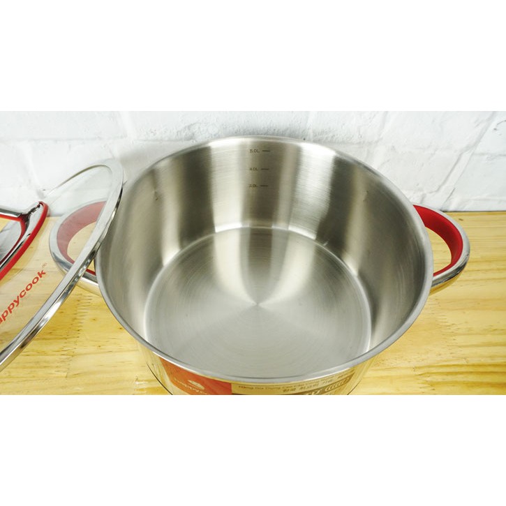 Nồi inox 3 đáy 24 cm Happycook HC-24AR