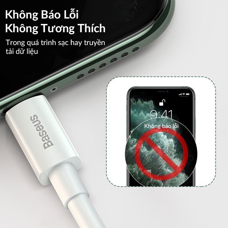 ✅Combo 2 Sợi Cáp Sạc iPhone Baseus Simple Wisdom Data Cable Kit, USB to Lightning, Sạc Nhanh 2.4A, Dây Cáp Dài 1.5M