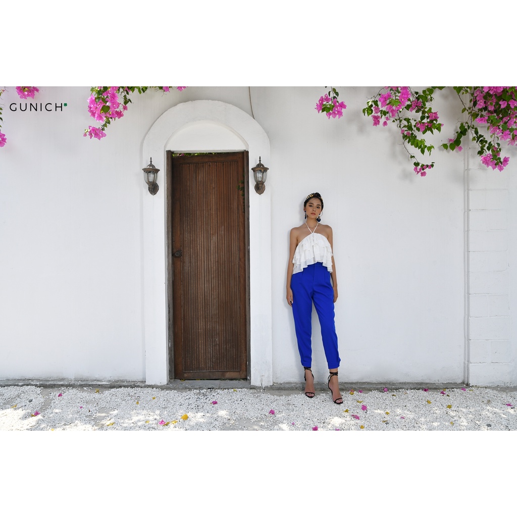 Quần jogger xếp ly xanh cobalt chất tuyết Ý cao cấp, thoáng khí Gunich