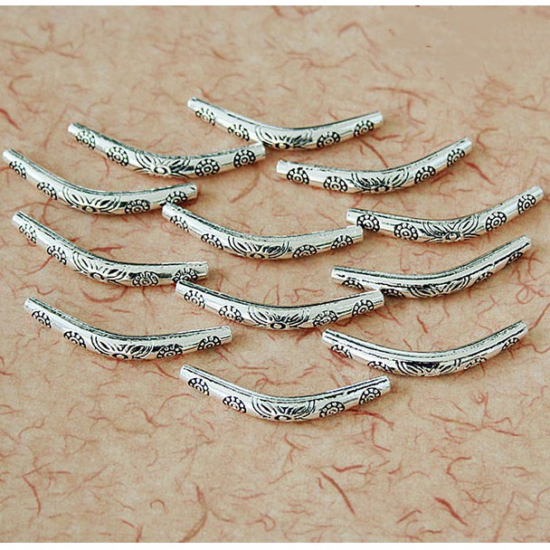 Hạt Cườm Mạ Bạc Cổ Điển, Kích Thước 4x34 mm. Set 10 Dụng Cụ Làm Trang Sức Thủ Công DIY 10 Cái